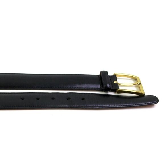 Trafalgar BLACK GENUINE LEATHER 1 1/8"Wd STITCH CASUAL DRESS BELT Sz 38/95 (F40 - Picture 14 of 15